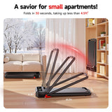 RHYTHM FUN Treadmill with Incline, Walking Pad with Handle Bar,300lbs Walking Pad with APP, Portable Folding Walking Treadmills for Home/Office with Low Noise
