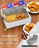 HTTSICHI Commercial Deep Fryer - 22 L Electric Deep Fryer with 10 L Basket, Commercial Deep Fryer with Basket (3Pcs)