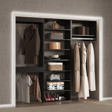 MODCART Modular Closet System - 66" Wide Organizer Towers, Wooden Storage for Walk-In Closets, Wall Mounted Wardrobe Organizer Kit - Black