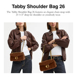Coach Quilted Suede Tabby Shoulder Bag 26 with Chain