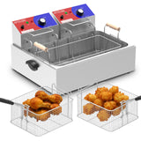 HTTSICHI Commercial Deep Fryer - 22 L Electric Deep Fryer with 10 L Basket, Commercial Deep Fryer with Basket (3Pcs)