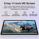 Dghrti 11 inch Tablet, Android 14 Tablets with 24(8+16)GB RAM+256GB ROM(2TB TF), Octa-Core 2.0GHz, 8000mAh Battery Dghrti