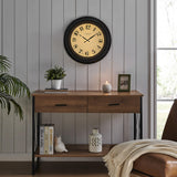 CLXEAST 18 Inch Large Illuminated Wall Clock with AI Smart Night Light Sensor,Modern Farmhouse Wall Clocks for Living Room,Bedroom, Kitchen, Home Office,Oil Rubbed Bronze Black