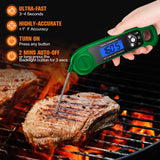 AMMZO Digital Meat Thermometer for Grilling, Candy Thermometer Instant Read Food Thermometer Waterproof with Backlight (Green)