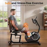 YOSUDA PRO Recumbent Exercise Bike for Home Use with Resistance Bands-Recumbent Bike with Smart Workout APP, Comfortable Seat, Pulse Sensor & 16-level Resistance YOSUDA