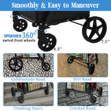 Heavy Duty Folding Shopping Cart for Groceries, Jumbo Grocery Carts with 360° Swivel Wheels, Waterproof Bag, Portable Utility Trolley