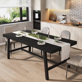 GarveeHome Industrial Dining Table for 6-8 People, 70.87" Long Large Kitchen Table with Sturdy Metal Frame