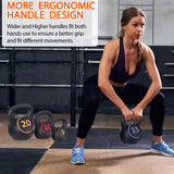 F2C Kettlebell Sets 4 Piece Strength Training KettleBells Weight Set 5lb, 10lb, 15lb, 20lb HDPE Coated Concrete Kettle bell Core Training or Women & Men for Full Body Workout & Exercise Fitness F2C