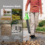 Leaf Blower Cordless with 4.0Ah Battery and Charger, 135MPH 170CFM High Speed Leaf Blower with 2 Tube, 20V Electric Leaf Cleaner