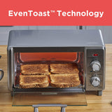 BLACK+DECKER Crisp 'N Bake Air Fry Countertop Convection Toaster Oven, Medium Capacity, 4-Slice, 5-in-1, Fits 9” Pizza, 30-Min Timer, Bake, Broil, Air Fry, Toast, Keep Warm, Stainless Steel