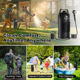 Tadomoe Portable Shower for Camping, 5 Gal/20L Solar Heating Camp Shower Bag with Foot Pump,Outdoor Shower with Portable Shower Head & Sprayer,Travel Gear for Beach,Overlanding,Pet Cleaning (Black)