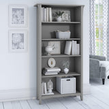 Bush Furniture Salinas 5 Shelf Bookcase in Cape Cod Gray, Tall Bookshelf, Large Book Shelf for Living Room, Home Office, or Entryway Bush Furniture
