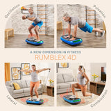 Lifepro Rumblex 4D Curved Vibration Plate Exercise Machine — Triple Motor, 7 Modes & 60 Speeds Vibrating Platform Machine — Full Body Vibration Plate for Lymphatic Drainage & at Home Workout