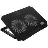 Adjustable Laptop Cooling Pad Stand Black Plastic with USB Fan Control
