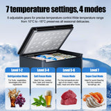 Cosanta 4.5 Cu. Ft. Small Chest Freezer, Top Door, Mini Deep Freezer,Metal, Freestanding with Removable Basket, for Home Kitchen Office (BLACK, 4.5Cu.ft)