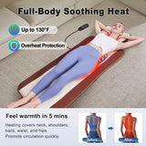 comrelax Full Body Massage Mat with 3 Heating Zones, Head & Neck Support Pillow, Soft Foldable Relaxation Pad with Gentle Vibration for Bed, Floor or Couch, Home Use