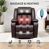 FLEXISPOT XL31 Power Lift Recliner Chair for Elderly, Electric Lift Chair with Massage & Heat, Faux Leather Reclining Sofa for Living Room Bedroom, Brown