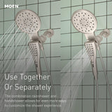 Moen Verso Round Rain Showerhead and Handshower Combination with Infiniti Dial and Magnetix Docking, 60" Hose, Matte Black, 220C2EPBL