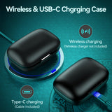 Active Noise Cancelling Ear Buds Wireless Bluetooth Headphones 80H Playtime Display Charging Case 50dB ANC Over Ear Hooks Earbuds with Hi-Res Sound & Clear Calls for Sports Running Gym Workout Black