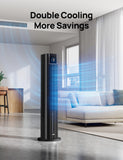 DREO Tower Fan for Bedroom, 43" Cooling Fans That Blow Cold Air 2026 Upgraded, Evaporative Air Cooler, Quiet 80° Oscillating Floor Fan, Easy Cleaning, APP Control, 4 Modes & 4 Speeds, 12H Timer, Black
