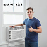 Kenmore KM5K-M 5,000 BTU Window Air Conditioner for Small Rooms up to 150 Sq. Ft. – Quiet Cooling, Easy Install, Energy Efficient AC Unit, 2 Fan Speeds, Washable Filter, Manual Controls