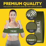 Tribe Lifting Fabric Resistance Bands for Glutes & Legs | 5 Fabric Workout Bands Set | Thick Booty Bands for Squats, Lunges, Hip Training, Physical Therapy