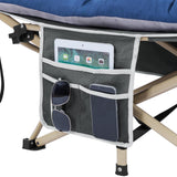 Yaheetech Folding Camping Cot Portable Outdoor Bed for Adults w/Mat & Storage Bag & Carry Bag, Heavy Duty Cots for Outdoor Travel & Office/Home Nap Gray Cot/Blue Pad