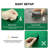 Golf Pong Game Set, Golf Putting Green Mat with 2 Putters, 2 Golf Balls,12 Hole Covers, Golf Training Mat Wekin