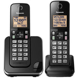 Expandable Cordless Phone System with Amber Backlit Display – 2 Handsets – KX-TGC352B (Black) Panasonic