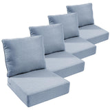 Outdoor Furniture Cushions, 6 inch Thick Seat Cushions for Outdoor Furniture, Waterproof 22x24 Patio Couch Cushions, Replacement Chair/Sofa Cushion, Include 4 Back & 4 Seat Cushion, Thick/BabyBlue