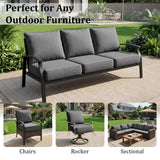 LOOFRA 6" Thick Outdoor Chair Cushions, 24 x24 Inch Patio Furniture Cushions Set of 6 with Water Resistant & Removable Cover, UV Resistant, 30D High Density Sponge Patio Cushion, Grey