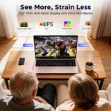 NIMO 15.6" FHD AI-Ready-Laptop, AMD R7-8745HS 16GB DDR5 RAM 512GB SSD (8C/16T, Beat R9 7940HS up to 4.9GHz) 780M-Graphics 100W Type-C Backlit Keyboard Fingerprint for Creators Streaming & Light Gaming