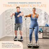 Lifepro TrimLite Vibration Plate Exercise Machine with Handlebars – Whole Body Vibration Platform for Lymphatic Drainage & Weight Loss