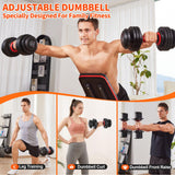 Fit Sir Adjustable Dumbbell Set 55LBS,10 in 1 Free Weights Dumbbell with Secure Locking Mechanism for Safe,1 Sec Speed Adjustment Men/Women Gym and Home Strength Training Equipment.