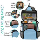 TERRA HOME College Dorm Room Essentials for Girls - Shower Caddy Dorm - Original, Portable, Durable, Roomy, Foldable Water Resistant Shower Bag in Light Pink with Metal Hook for Hanging (Light Blue)