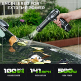 NovorikX 16.8V Handheld Electric Cordless Leaf Blower 100,000 RPM Includes 2 * 2Ah Batteries & Fast Charger, Lightweight for Patio Cleaning, Lawn Care, Car, Blowing Leaves & Dust - Black
