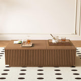 NessCarsti 51.1" Mid-Century Modern Lift Top Coffee Table, Walnut Rectangular Center Table with Hidden Storage & Drawers, for Living Room, Apartment, Office