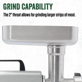 LEM Products MightyBite #8 Meat Grinder, 500 Watt Aluminum Electric Meat Grinder for Home Use, Compact Food Processor for Grinding, Sausage Stuffing, Cooking