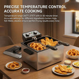 Electric Deep Fryer for Home Use, 1800W Stainless Steel Countertop Fryer with 5L Oil Tank, Removable Frying Basket & Adjustable Temperature