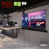 Elite Screens Kestrel Tab-Tension 3 CineGrey 4D, 150 inch 16:9, Standard Throw ISF Ceiling Ambient Light Rejecting (CLR/ALR) Electric Floor-Rising Projector Screen, Programmed Remote Kit, FTE150H3-C4D