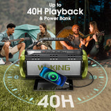 W-KING Bluetooth Speaker, 90W Peak 50W RMS Portable Speakers Bluetooth Wireless Loud, IPX6 Waterproof Outdoor Large Bluetooth Speaker Subwoofer/Bass Boost/DSP/40H Playtime/Stereo Pairing/Power Bank/TF W-KING