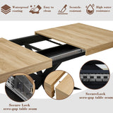Wood Expandable Dining Table with Hidden Leaf & Storage, Space Saving, For Kitchen Dining Living Room