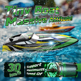 DEERC Fast RC Boat with LED Lights, 30+KM/H, High Speed Remote Control Racing Boat, Self-Righting, 2 Batteries, 24+ Mins, 2.4GHz Pool & Lake Toys for Kids & Adults