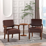 FAGAGA Accent Chairs Set of 2, 2 Solid Wood Armchairs with Table