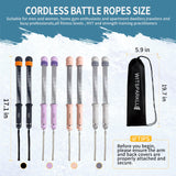 WITSPARKLLE Ropeless Battle Ropes, Adjustable Cordless Battle Ropes with Resistance Springs, Weighted Portable Workout Rope for Home Gym, Low-Impact HIIT Training Equipment for Men & Women (Gray)