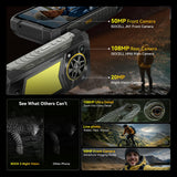 Blackview Rock 5 Rugged Phone Android 16 20000mAh 33W 108MP+50MP 20MP Camera 24GB+256GB MTK Helio G100 6.78" FHD 120Hz 5W Hi-Fi Speaker 348LM Camping Lantern Smartphone Unlocked 4G