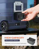 EKOJUCE 12 Volt Refrigerator Portable Fridge Freezer - 48 Quart(45L) Electric Cooler with Wheels, 12/24V DC & 100-240V AC