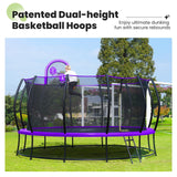 Zupapa 1800LBS Capacity No-Gap Design 16 15 14 12FT Trampoline with Safety Enclosure Net