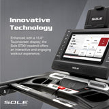 Treadmill Exercise Machine by Sole Fitness, Home Workout Equipment for Low-Impact Cardio, Slat Belt Design for Realistic Running Experience, Touch Screen, and Bluetooth (Sole ST90)