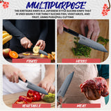 HMS 7-Inch Kiritsuke Chef Knife, Japanese HAP40 Triple-Layer Steel Kitchen Knife for Slicing and Chopping, Precision Kiritsuke Japanese Knife with Ergonomic Handle